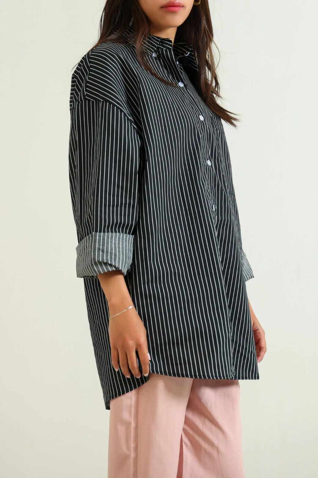 OVERSIZED STRIPED BUTTON DOWN - Image 5