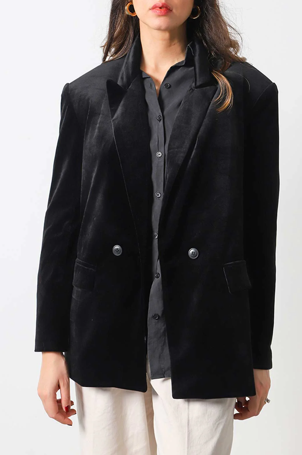 OVERSIZED VELVET BLAZER - Image 2