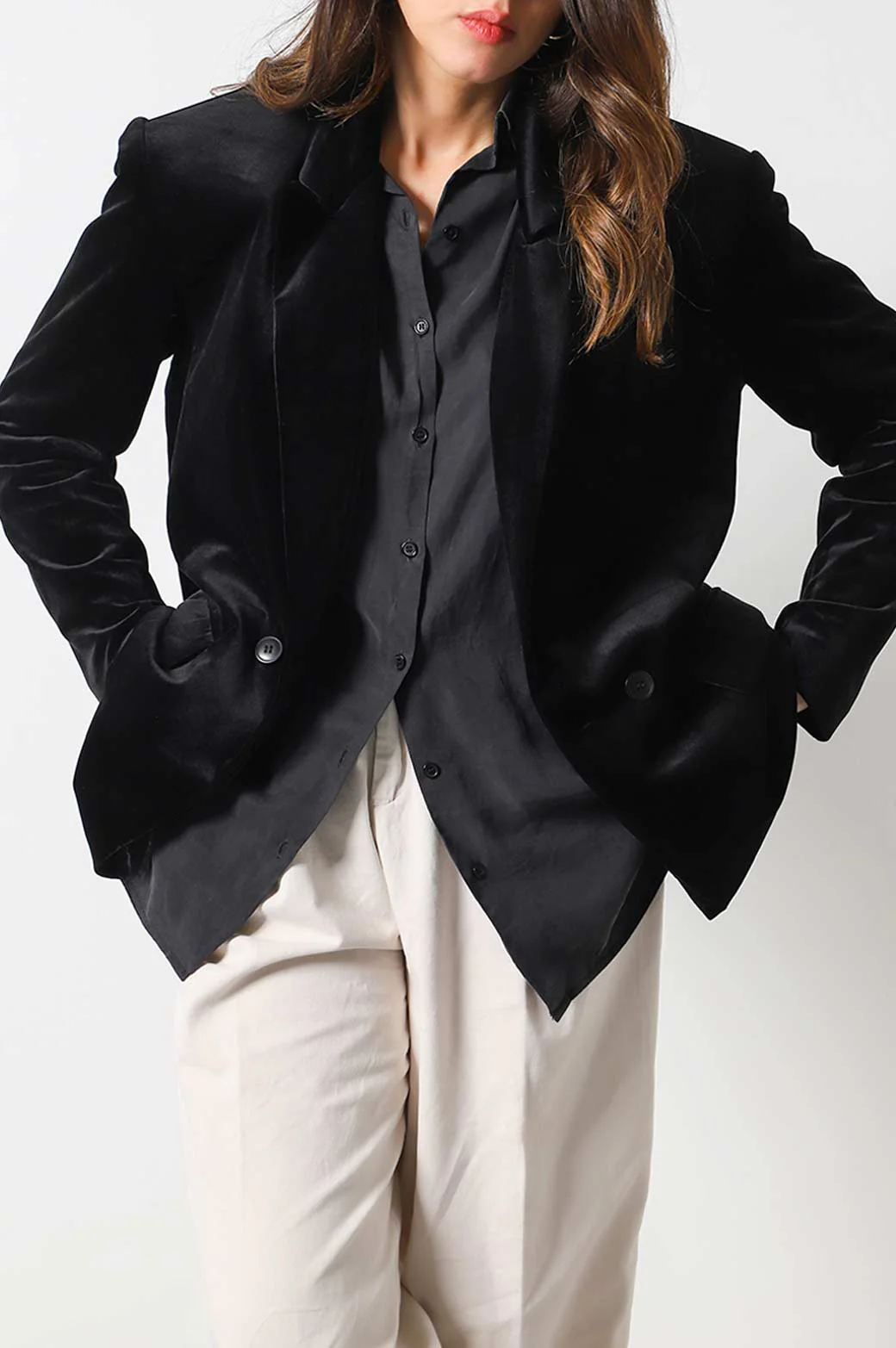 OVERSIZED VELVET BLAZER - Image 3