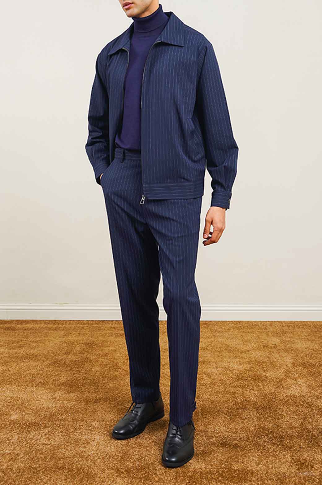 PINSTRIPE ZIPPER JACKET