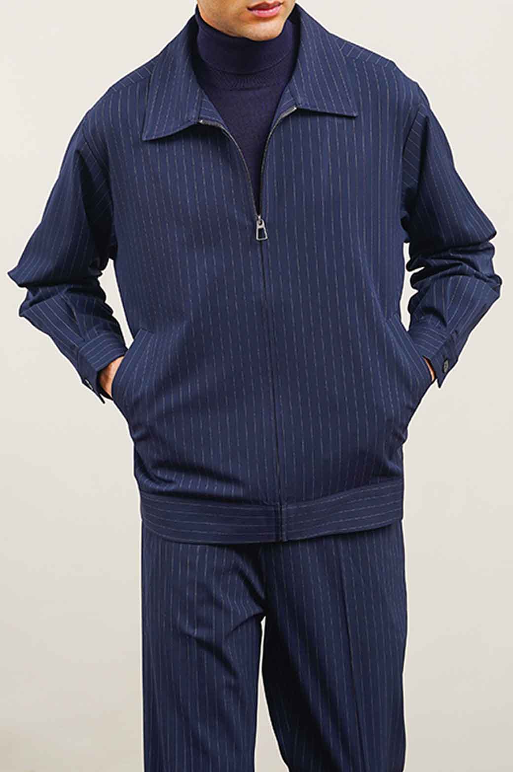 PINSTRIPE ZIPPER JACKET - Image 2