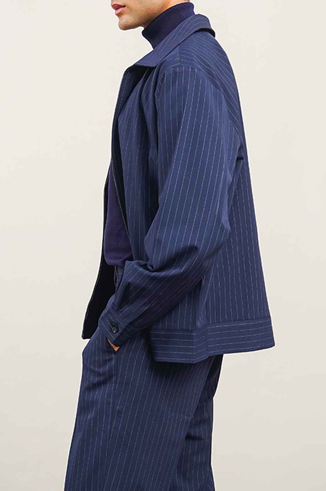 PINSTRIPE ZIPPER JACKET - Image 4