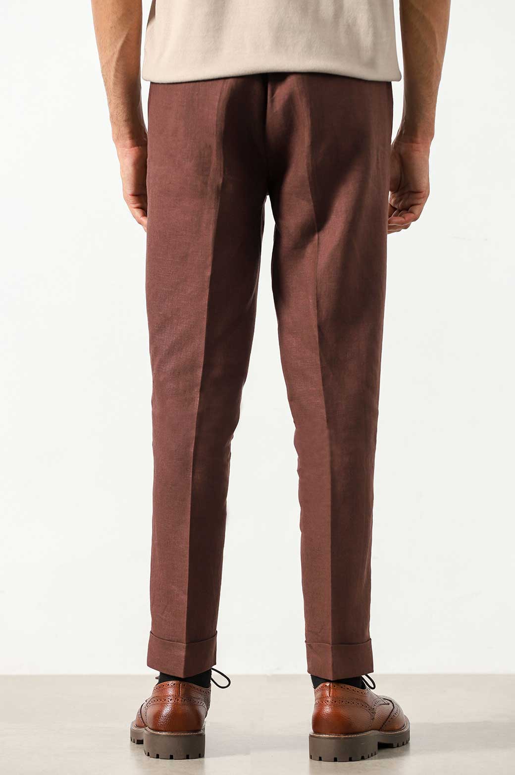 PREMIUM LINEN TURN UP PANTS - Image 2
