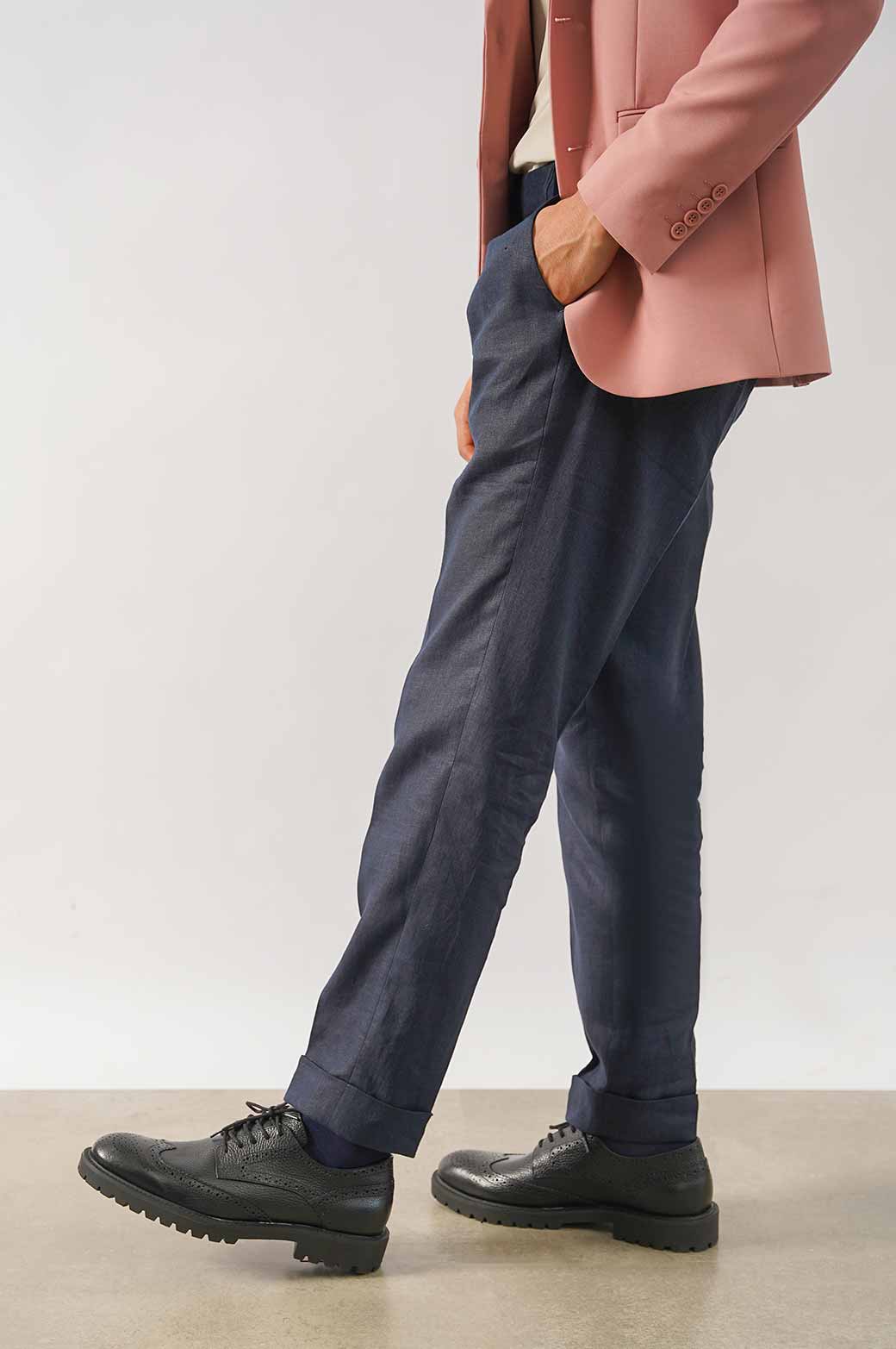 PREMIUM LINEN TURN UP PANTS - Image 3