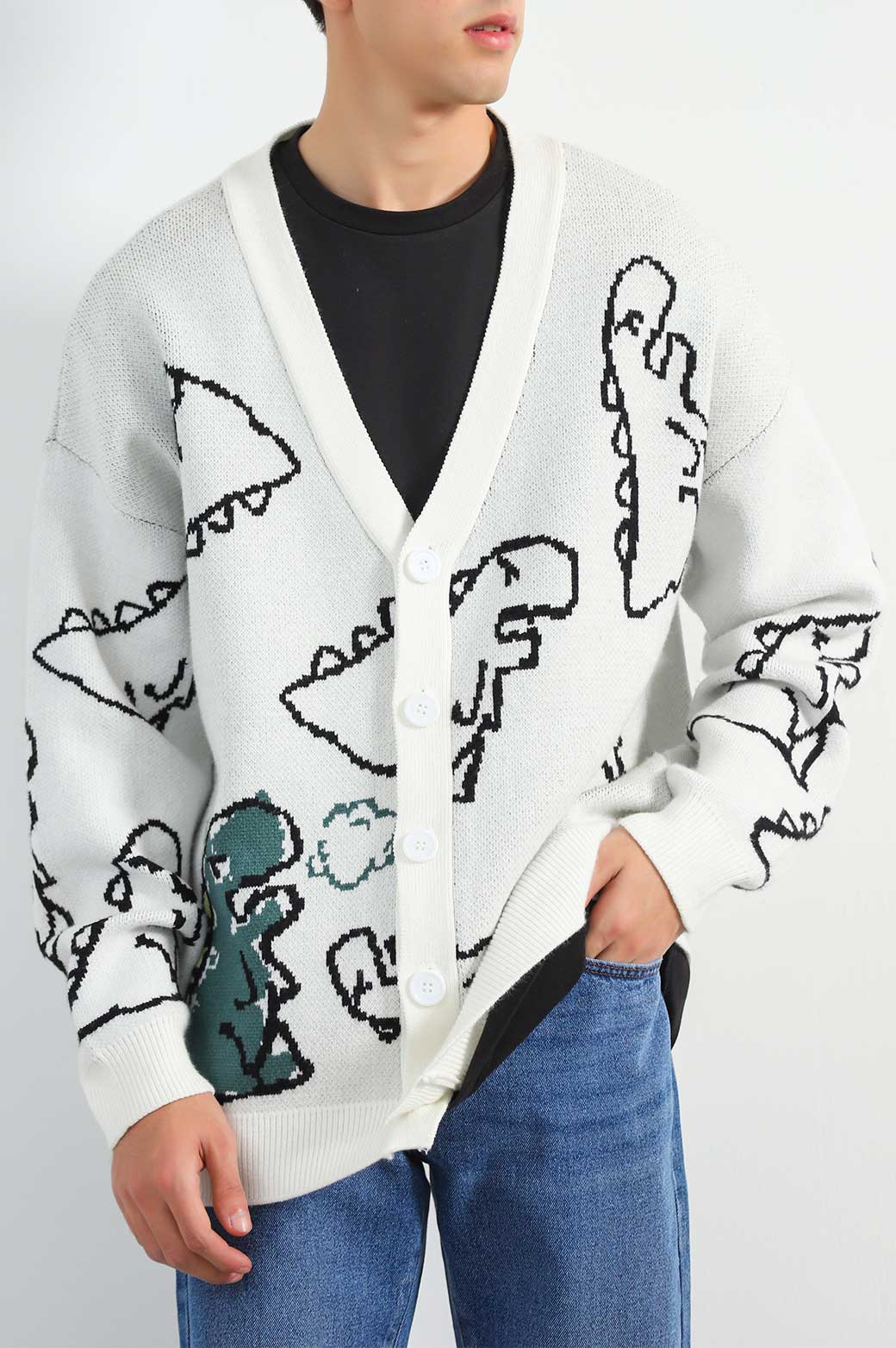 RELAXED GRAPHIC CARDIGAN
