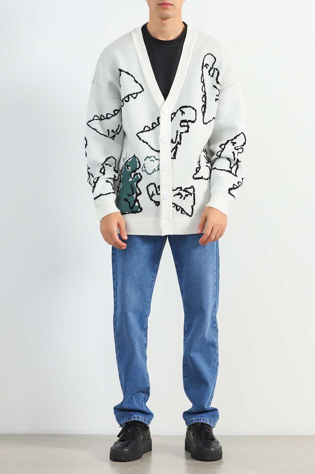 RELAXED GRAPHIC CARDIGAN - Image 2