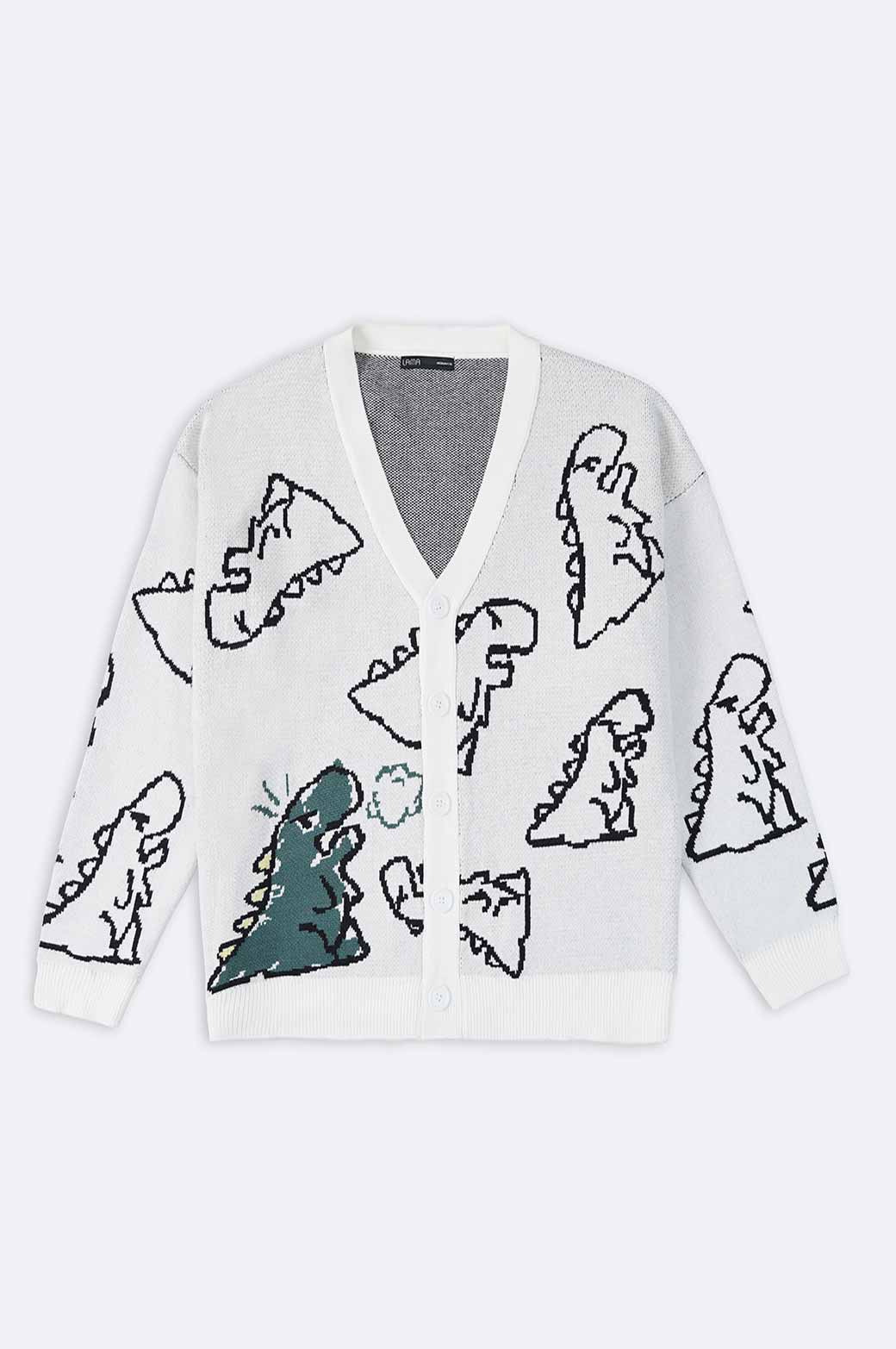 RELAXED GRAPHIC CARDIGAN - Image 5