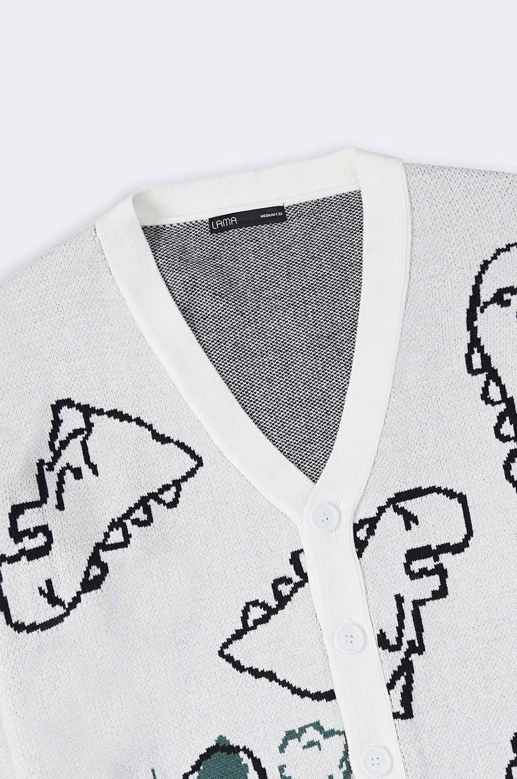 RELAXED GRAPHIC CARDIGAN - Image 6