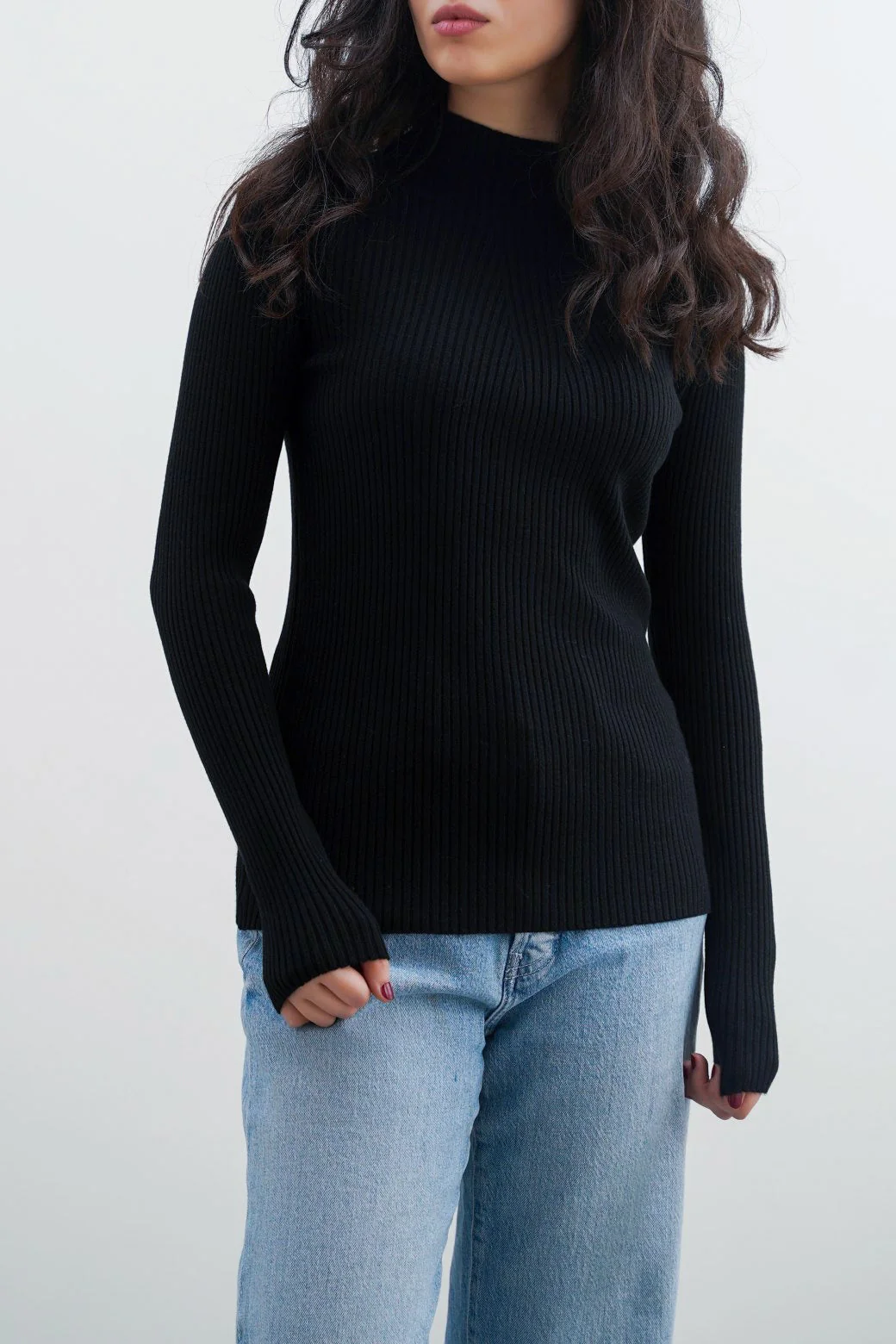 RIBBED HIGH CREW SWEATER - Image 5