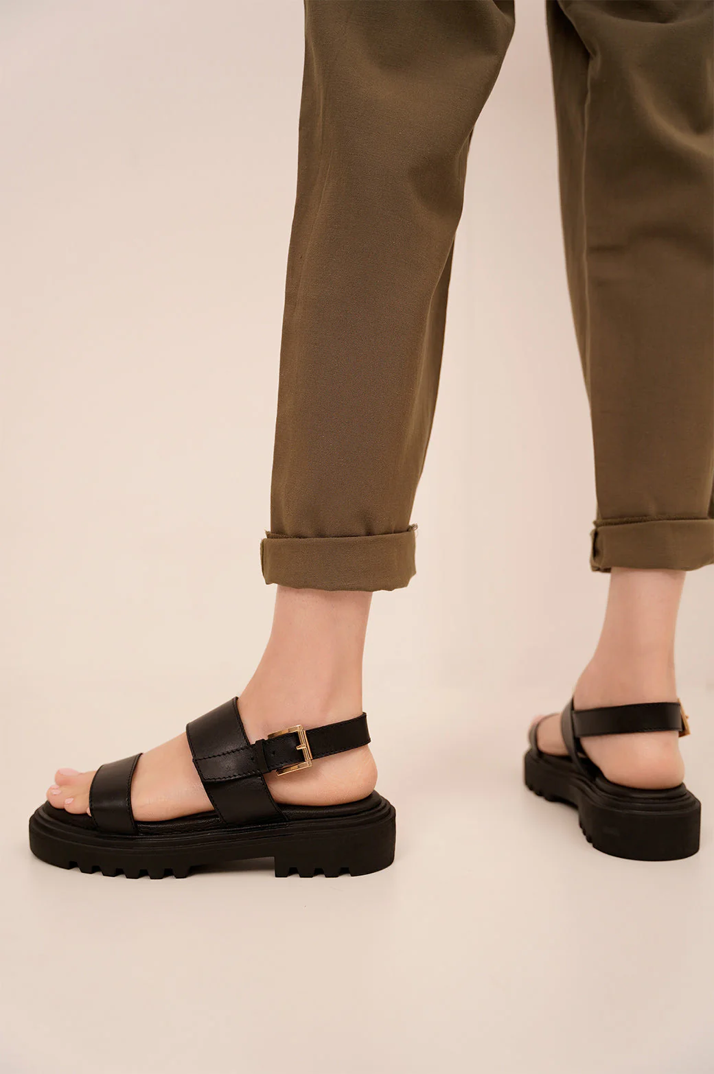 CHUNKY LEATHER SANDALS - Image 3