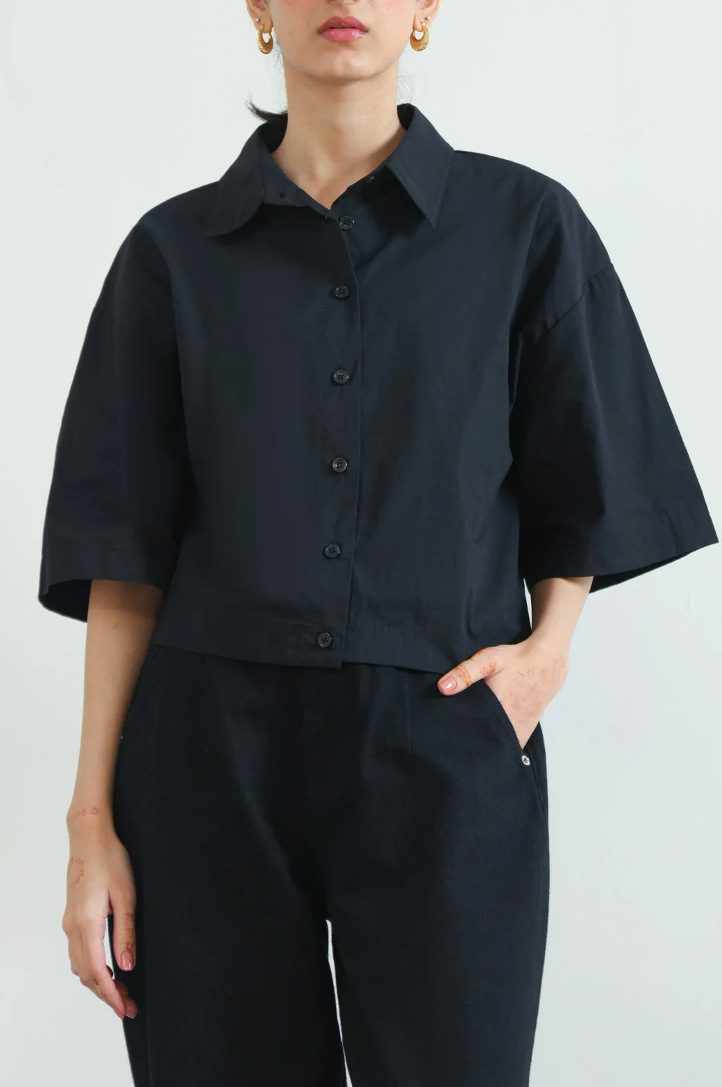 SHORT SHIRT WITH STRETCHY BACK - Image 5