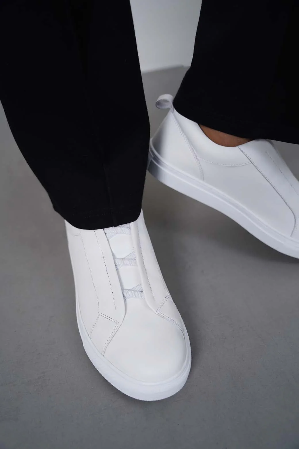 SLIP-ON LEATHER SNEAKERS - Image 2