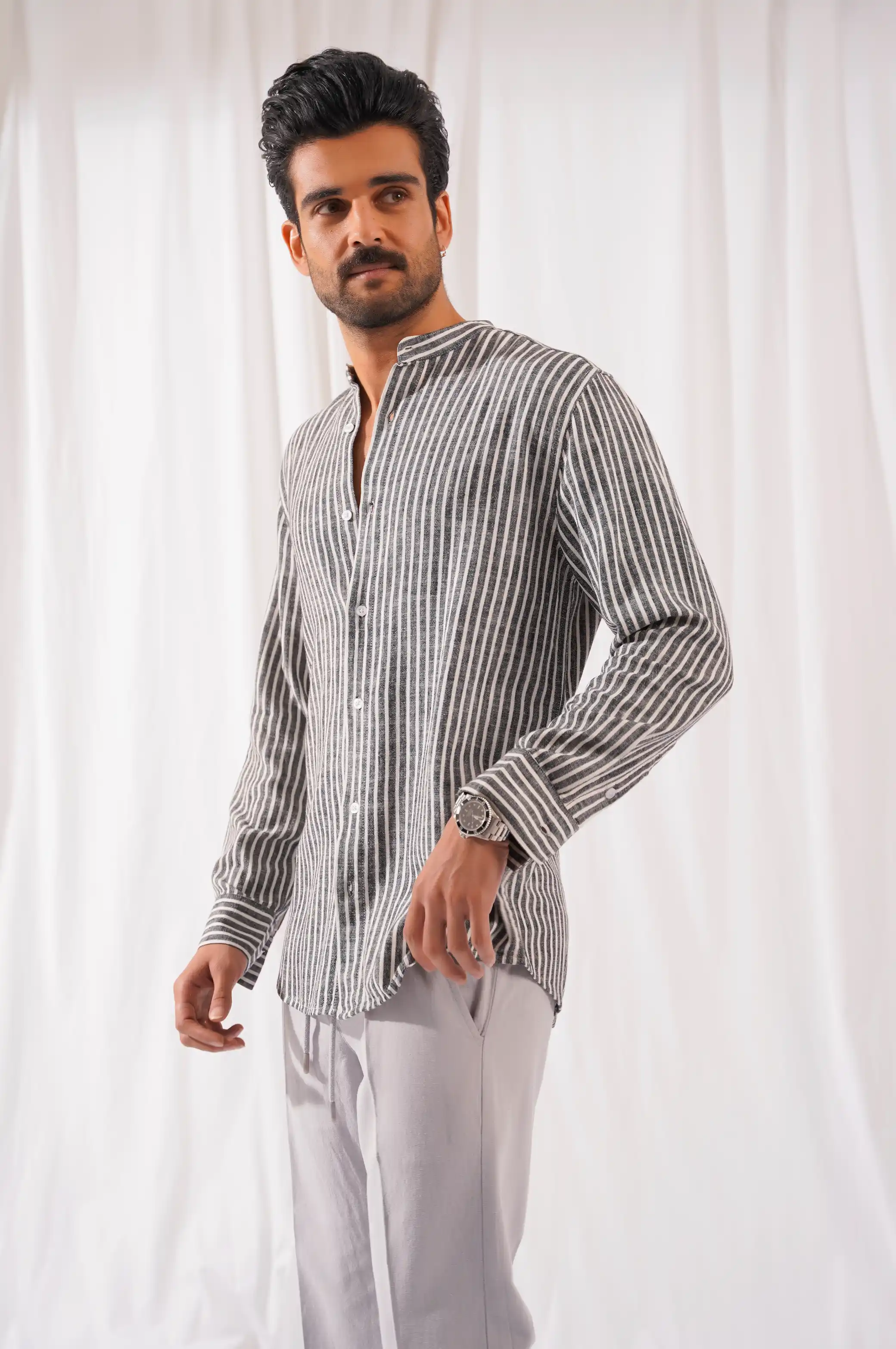 STRIPED BUTTON DOWN SHIRT - Image 2