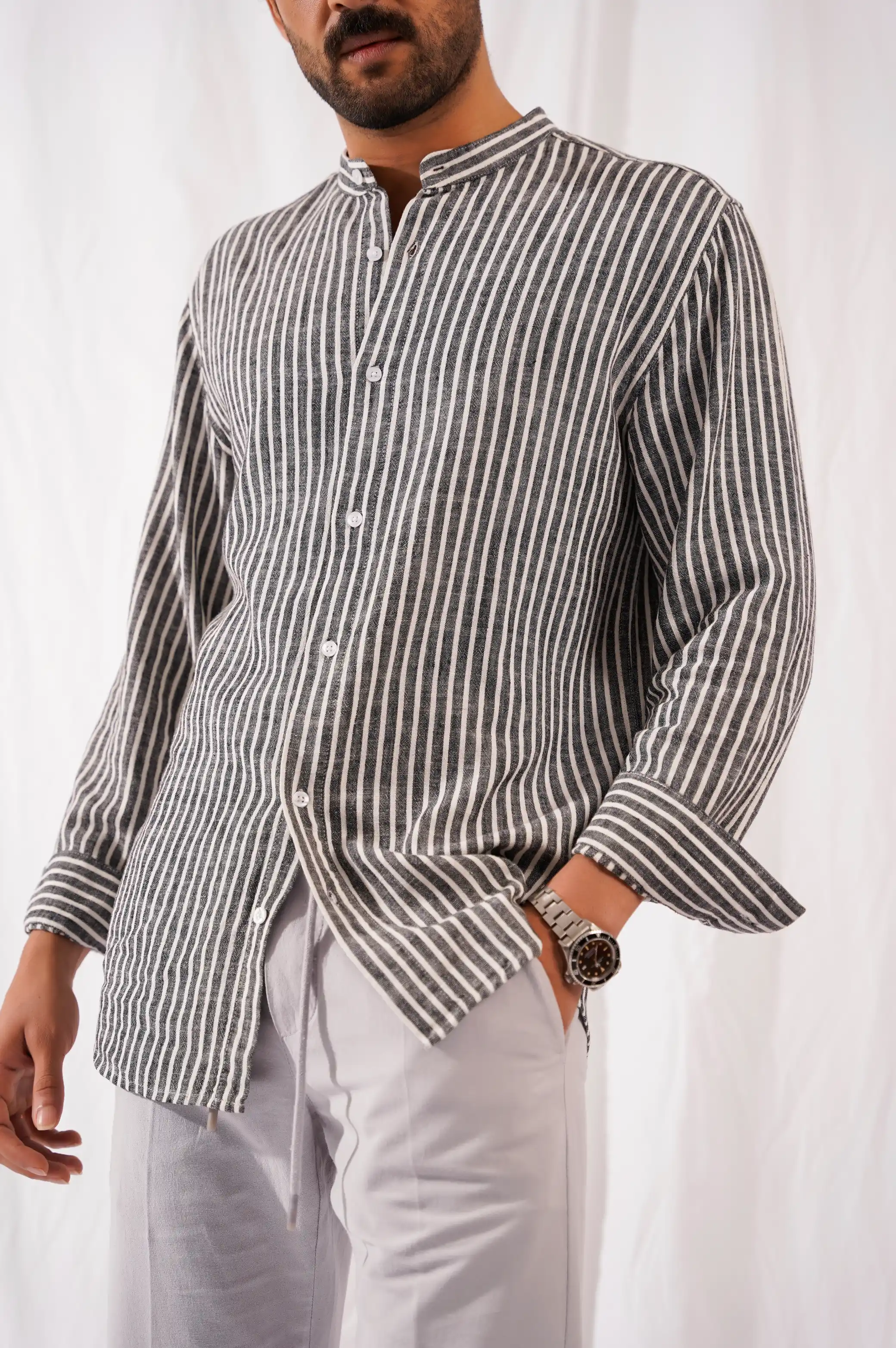 STRIPED BUTTON DOWN SHIRT - Image 3