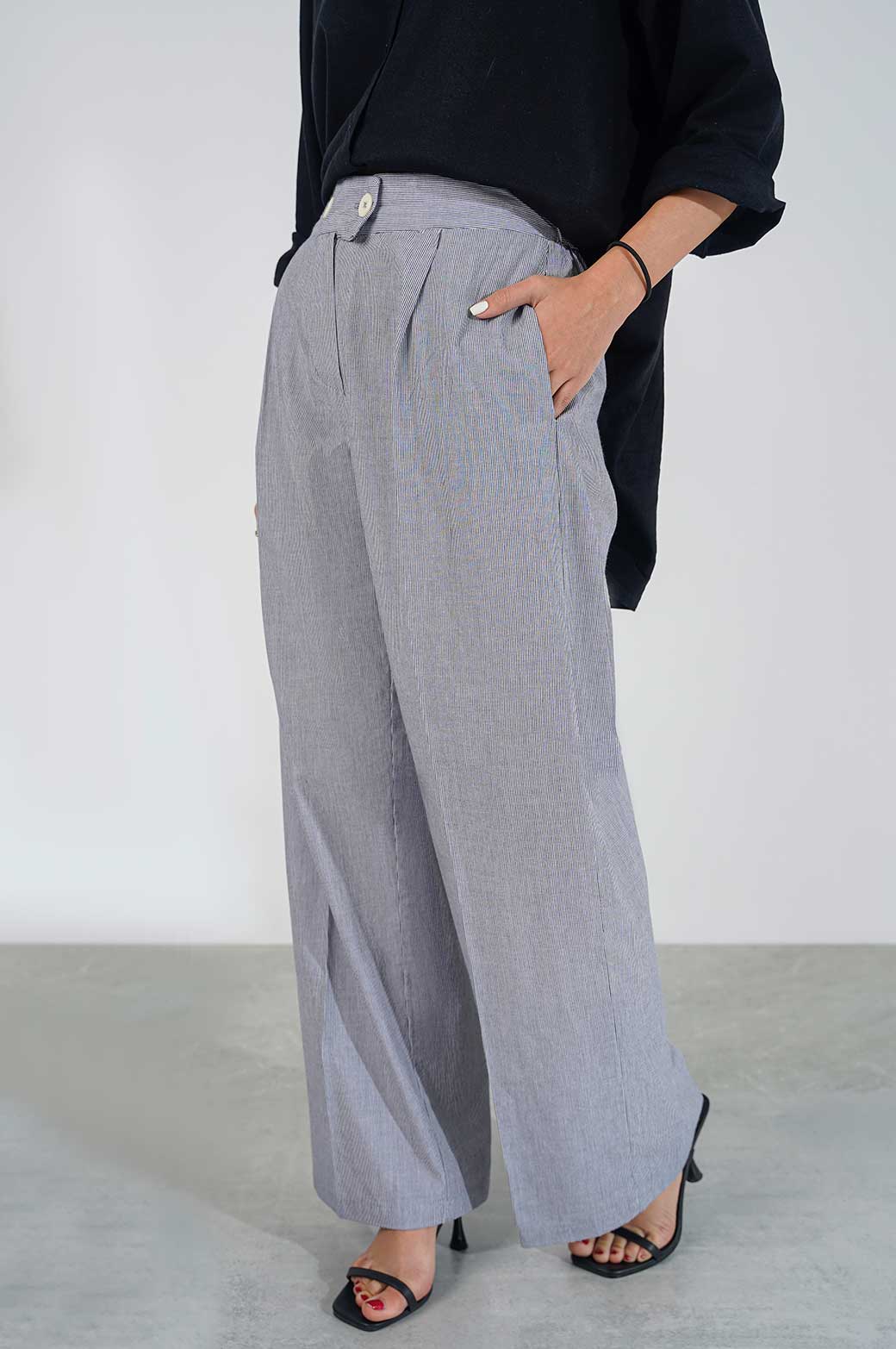 STRIPED WIDE-LEG PANTS - Image 3