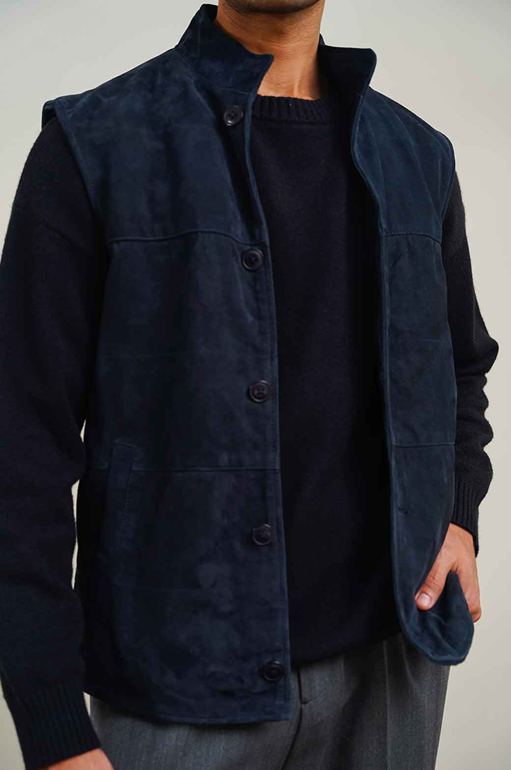 SUEDE BUTTON DOWN GILET - Image 3