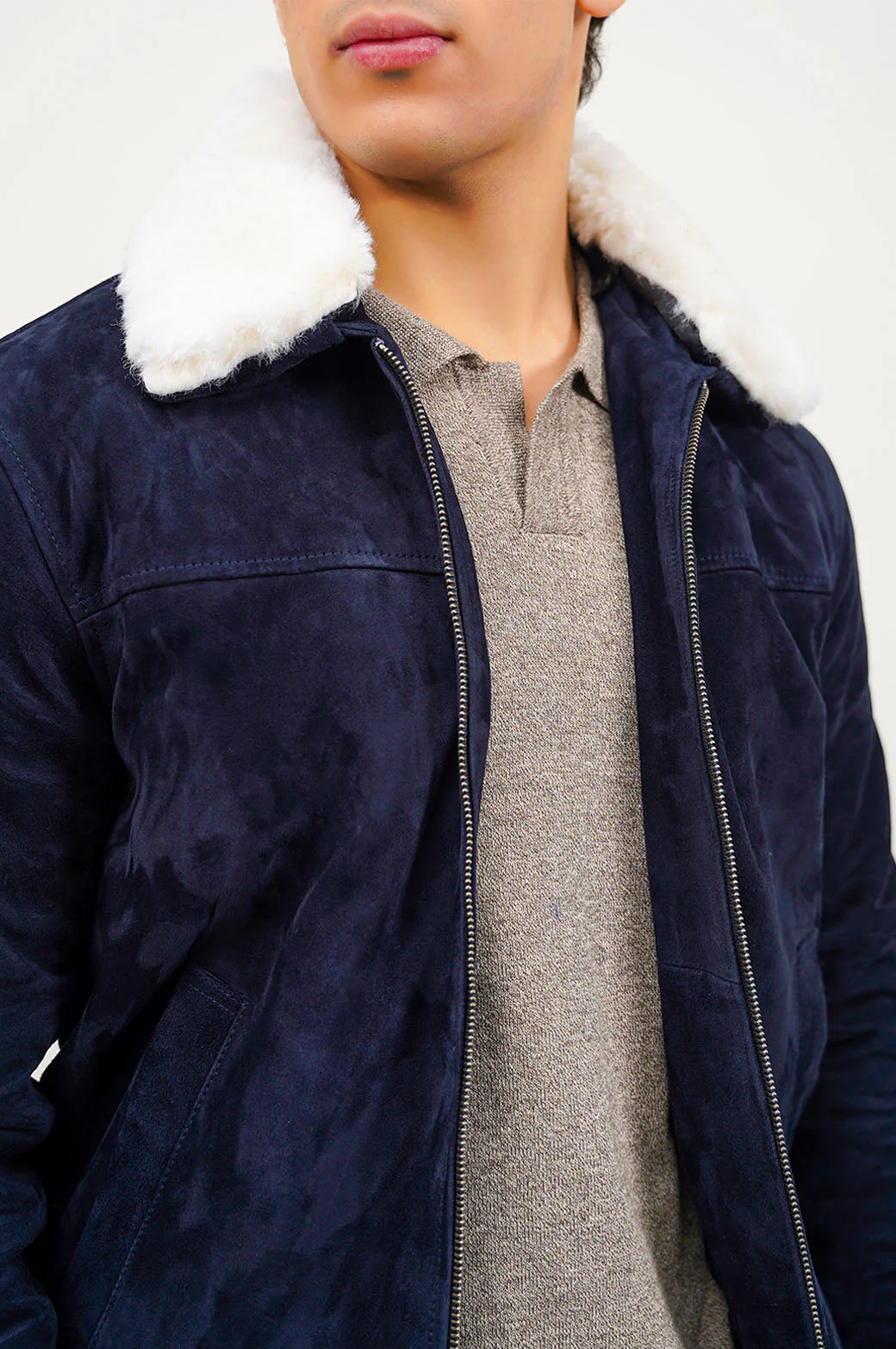 SUEDE JACKET WITH LAMB WOOL COLLAR - Image 6