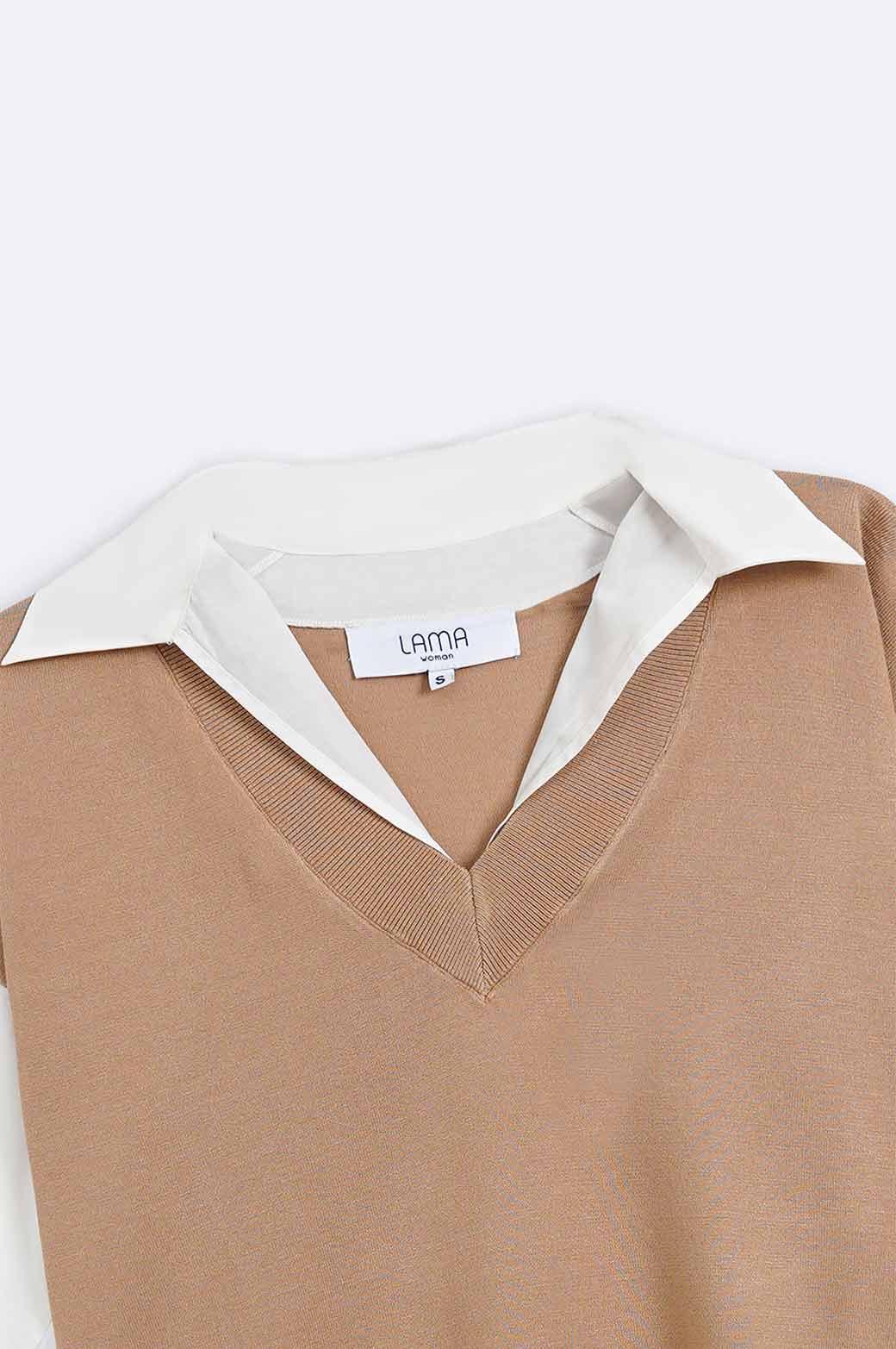 SWEATER WITH ATTACHED SHIRT - Image 6