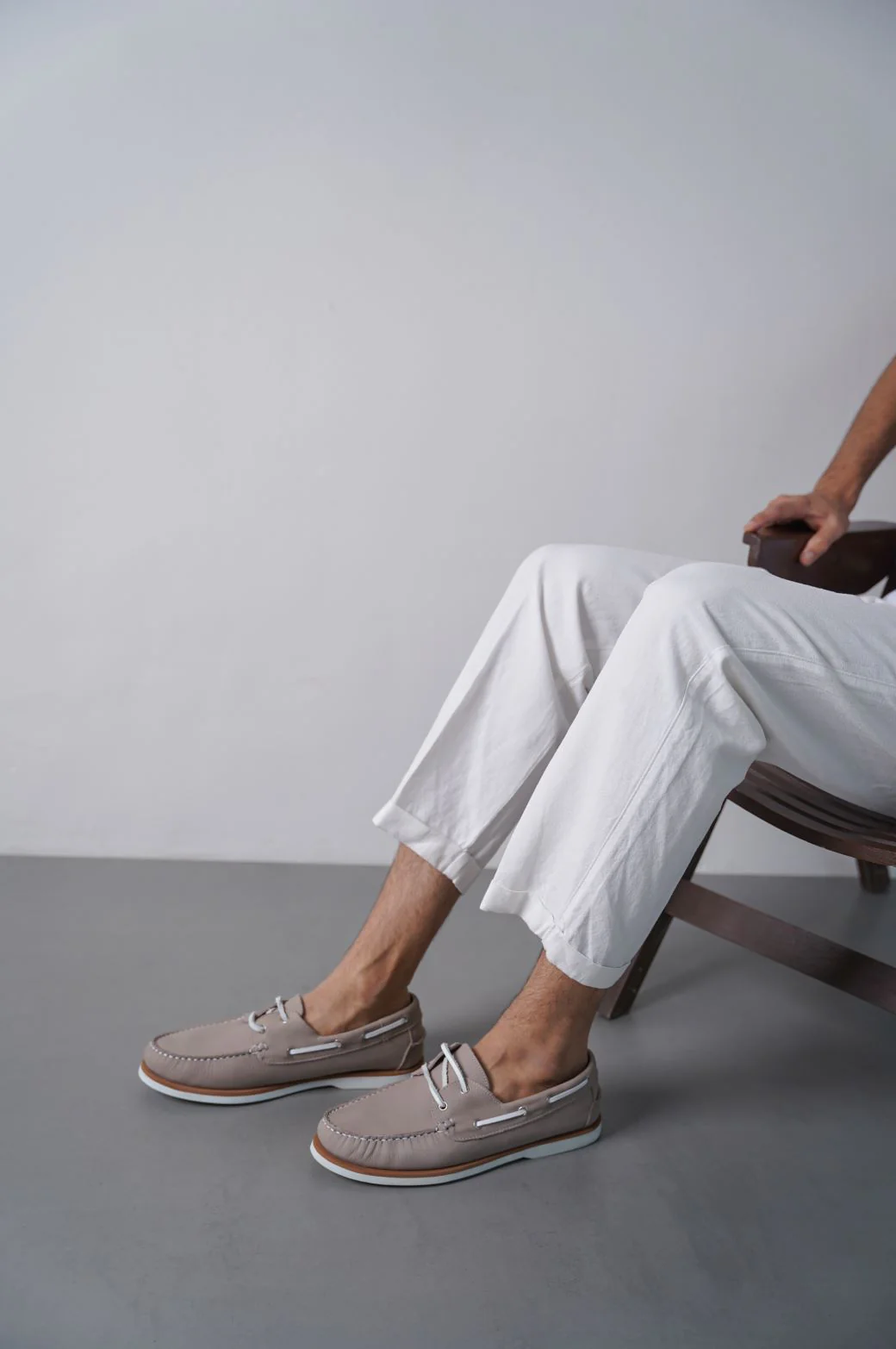 TUMBLED LEATHER BOAT SHOES - Image 2