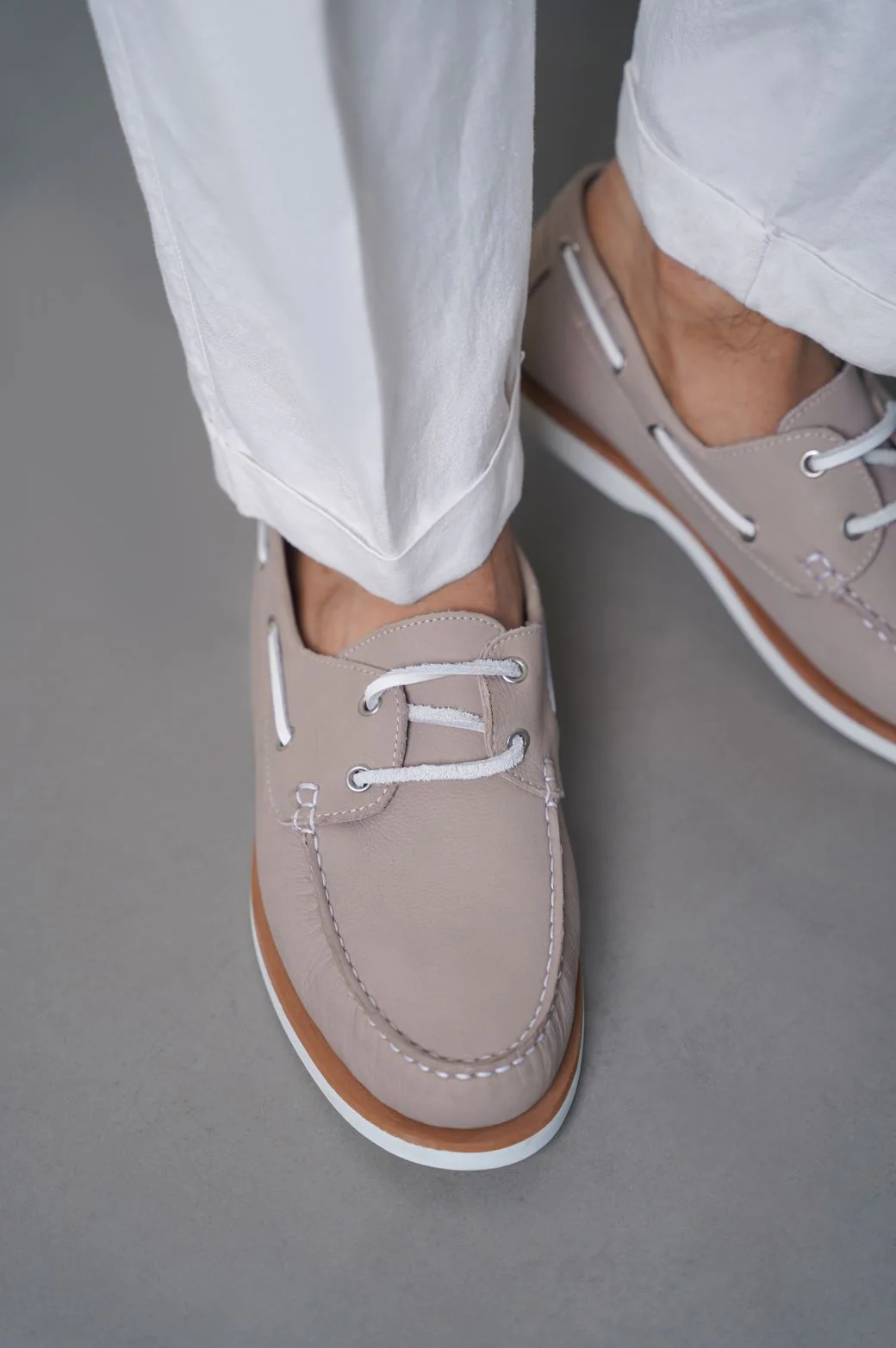 TUMBLED LEATHER BOAT SHOES - Image 5