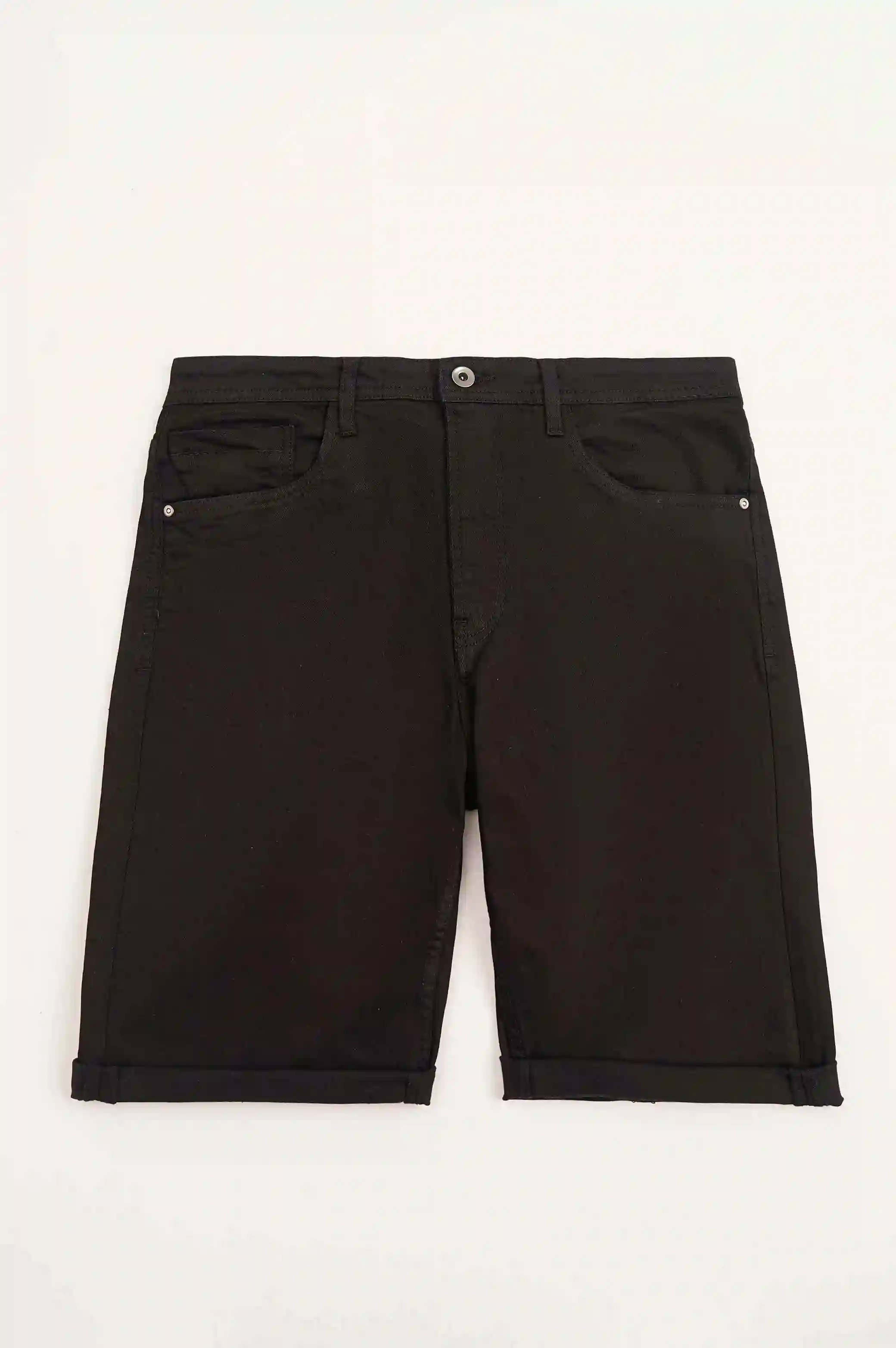 TURN-UP DENIM SHORTS - Image 4