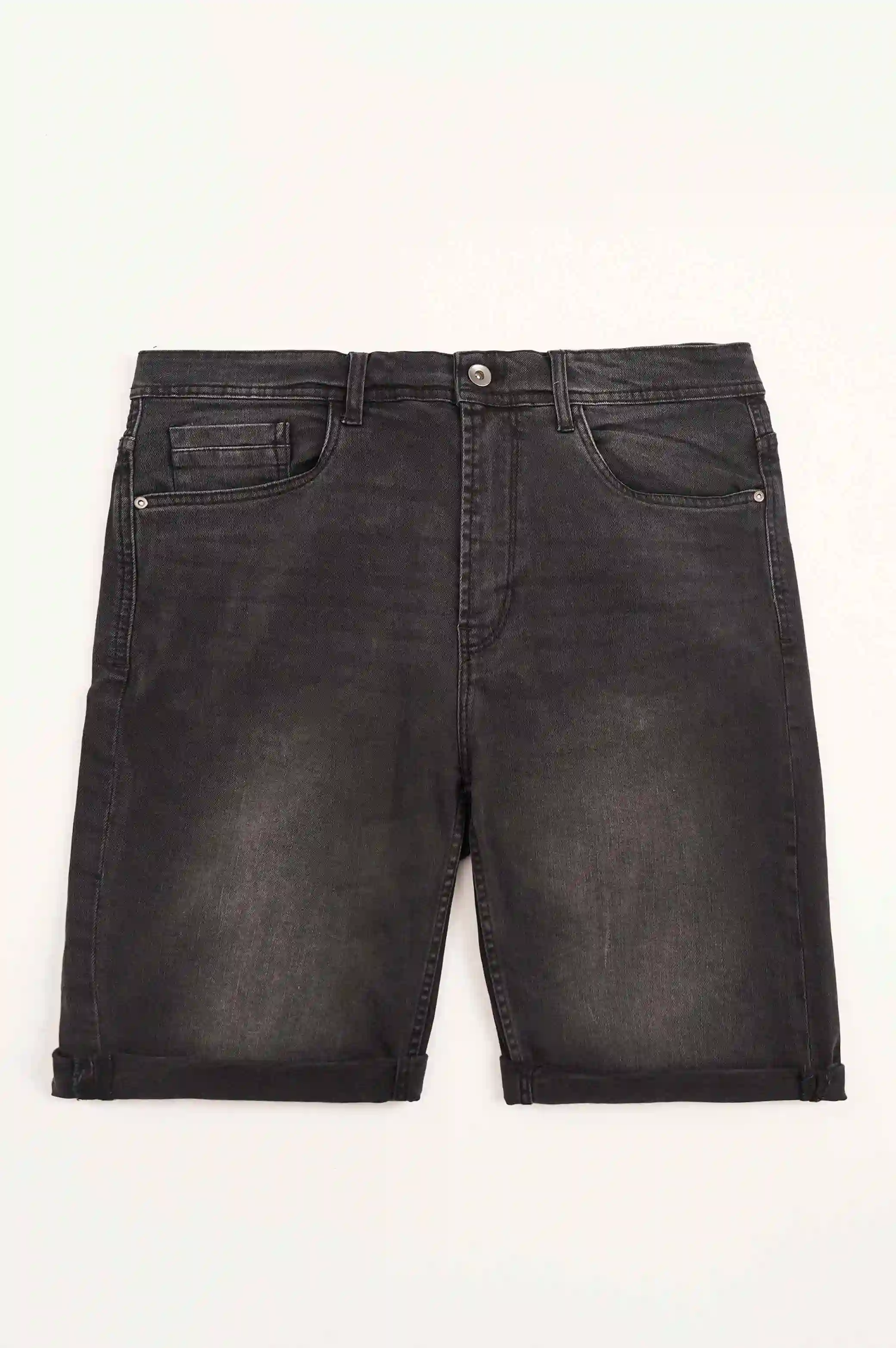 TURN-UP DENIM SHORTS - Image 6
