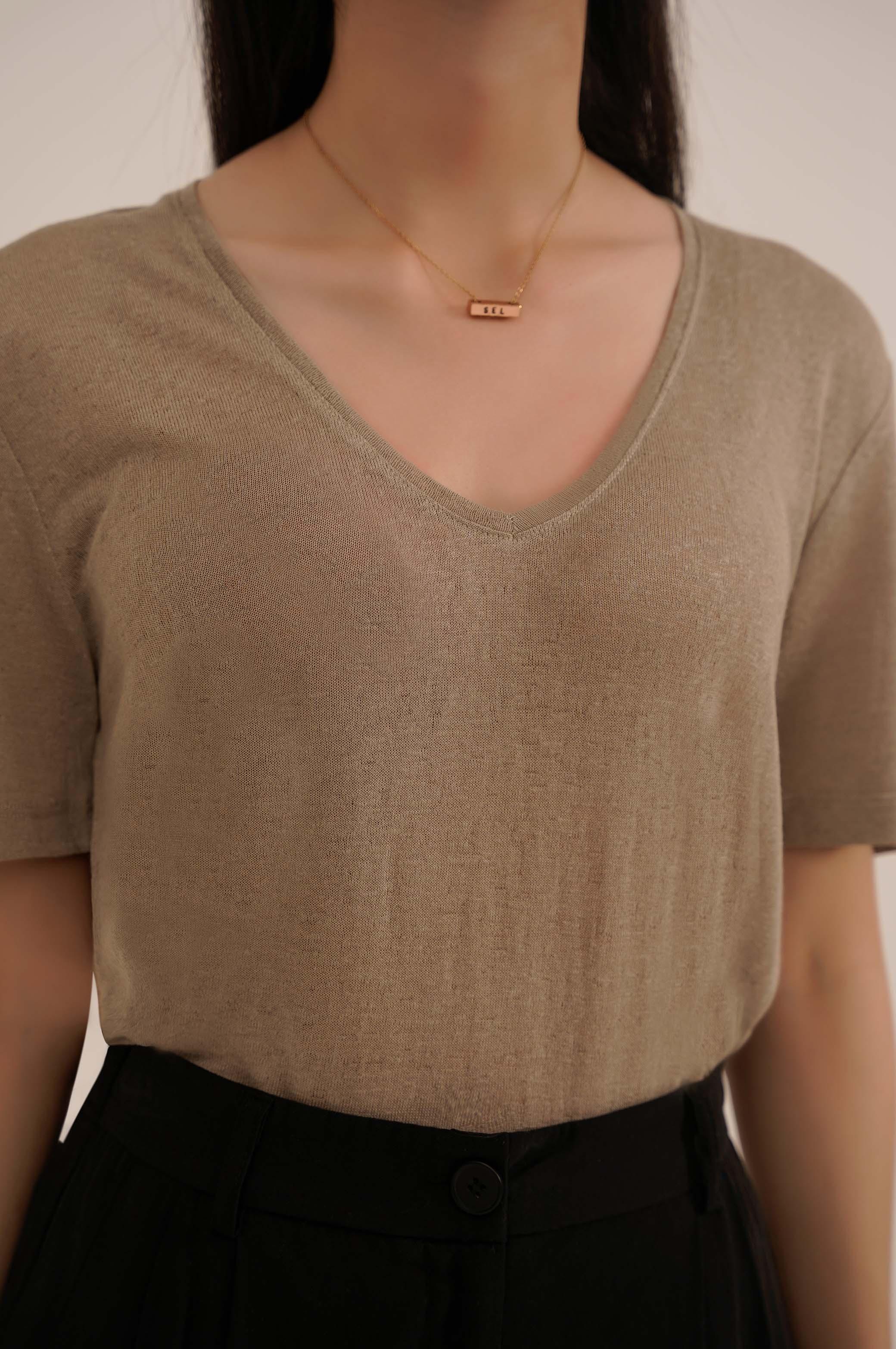 V NECK T-SHIRT - Image 2